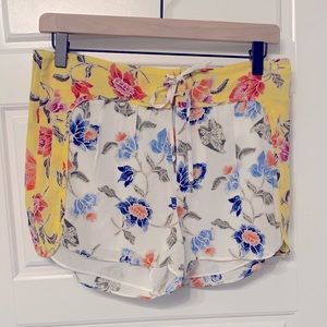 joie silk floral shorts